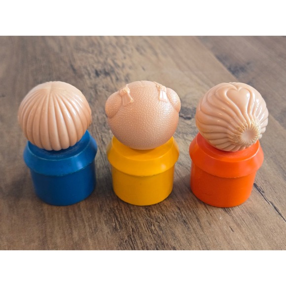 Vintage Tupperware Tuppertoys 1970s Plastic Figures Lot of 3- Man Woman Child - Picture 2 of 4